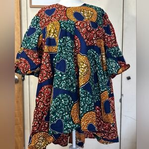 NWOT Custom Made Dashiki Heart Patterned Dress